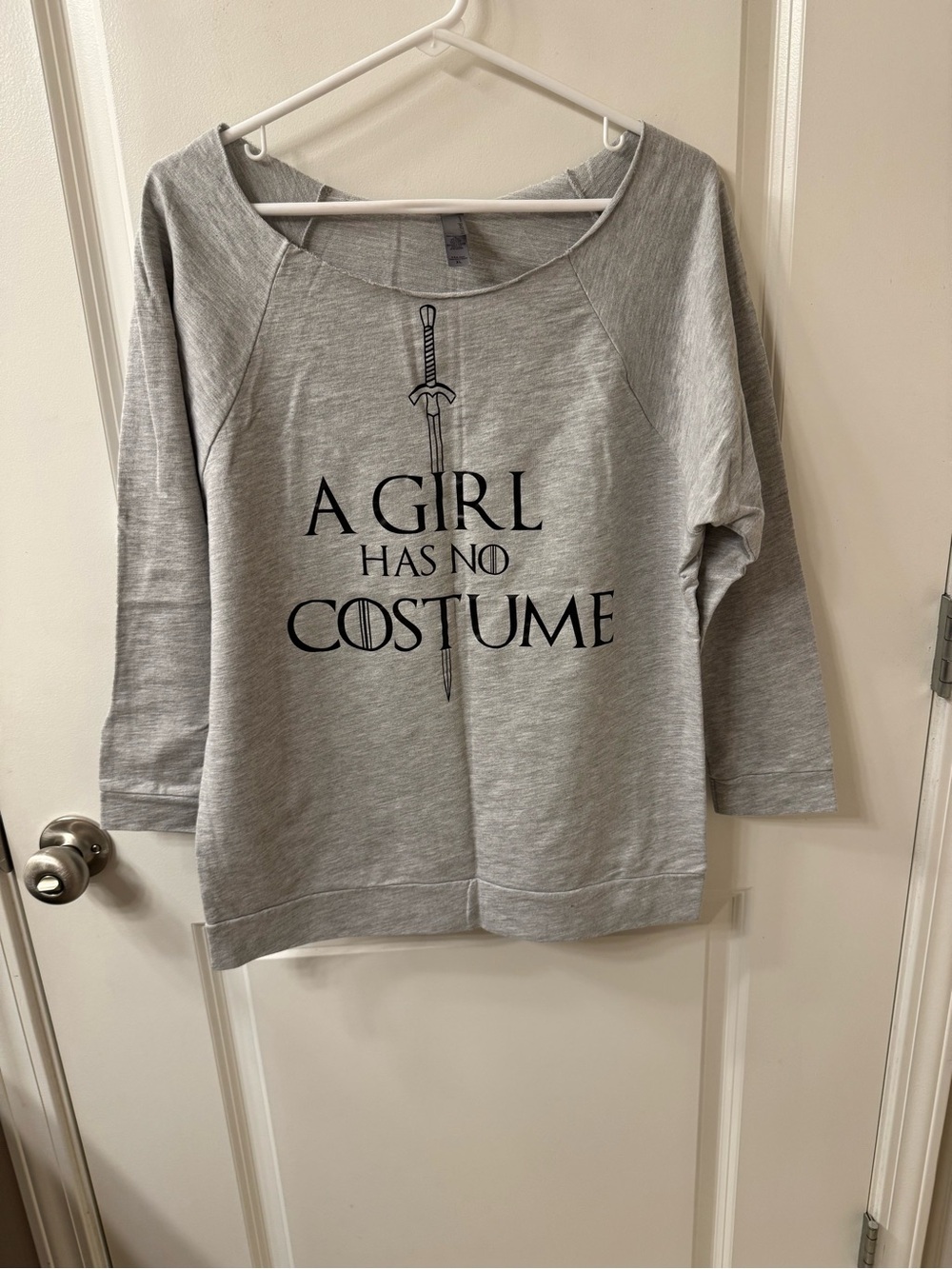 Next Level Apparel Gray Graphic Pullover Sweatshirt
